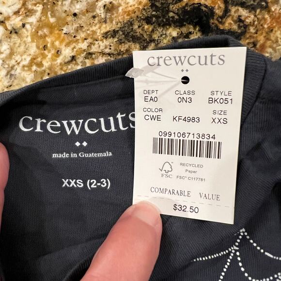 NWT J. Crew Girls' Charcoal W/Candy Corn Spider Web Halloween Tee - XXS (2-3) - Picture 5 of 6